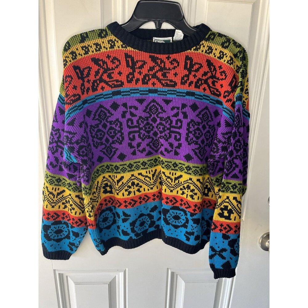 Vintage 90s In The Park Colorful Cosby Sweater Size Medium Unisex Winter Fall